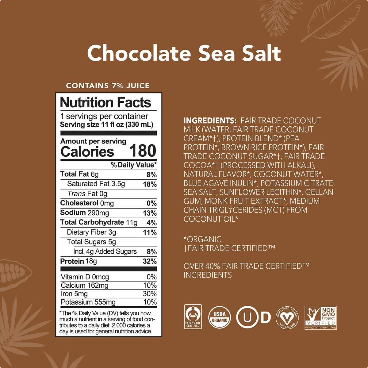 Chocolate Sea Salt Drinks - 4-Pack - Plant-Based Fuel for Busy Days R8