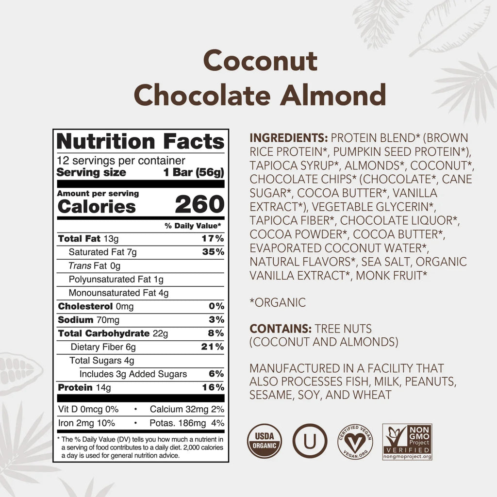Coconut Chocolate Almond - Protein Bars - Feel-Good Fuel for Any Routine