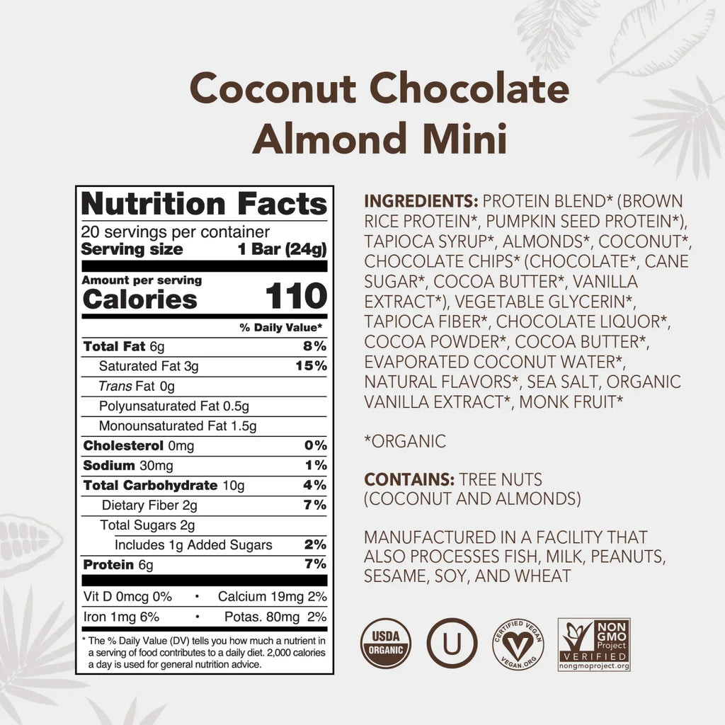 Coconut Chocolate Almond - Mini Bars - Feel-Good Fuel for Any Routine