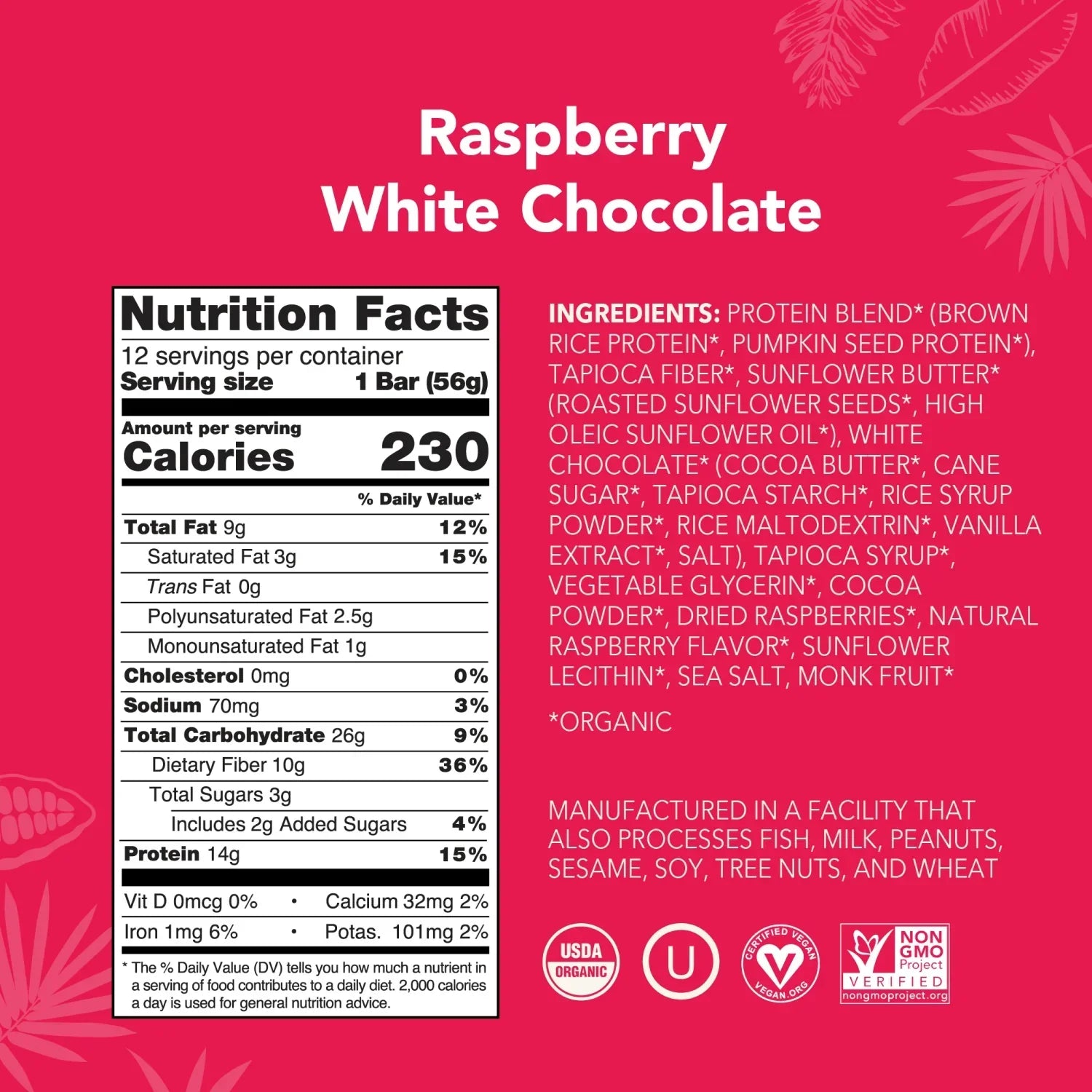 Raspberry White Chocolate - Protein Bars - Clean Energy, Deliciously Made