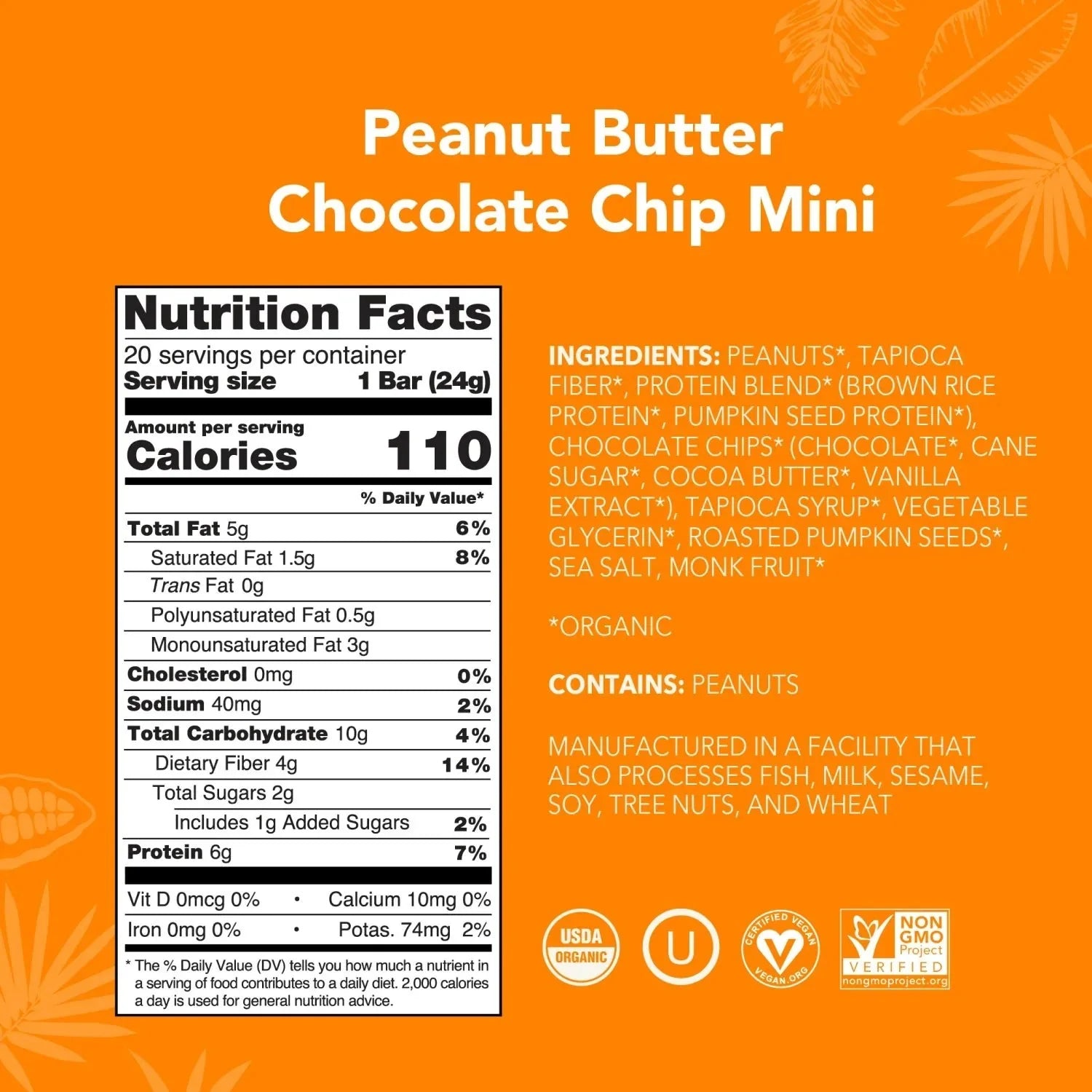 Peanut Butter Chocolate Chip - Mini Bars - A Better Snack for Every Day