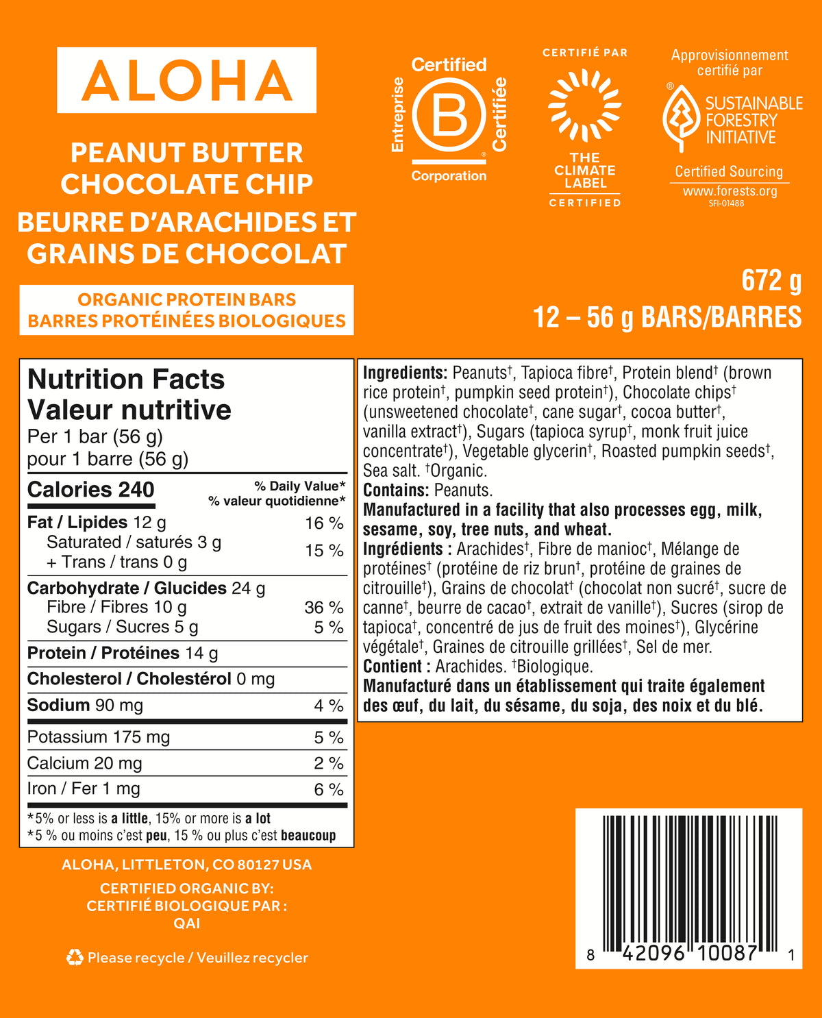 Peanut Butter Chocolate Chip - Protein Bars (CAD) - Protein-Packed and Ready to Go G7