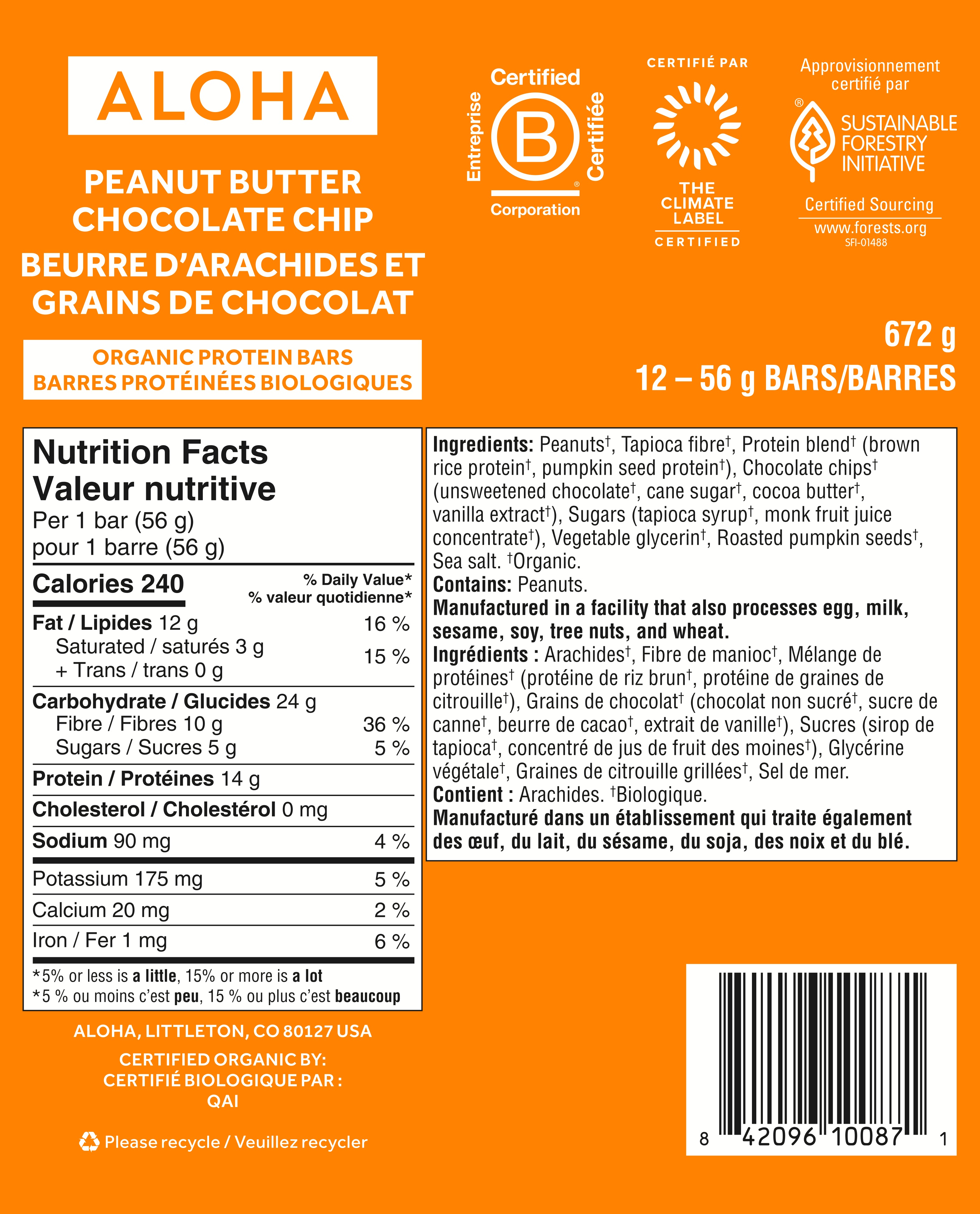 Peanut Butter Chocolate Chip - Protein Bars (CAD) - Protein-Packed and Ready to Go
