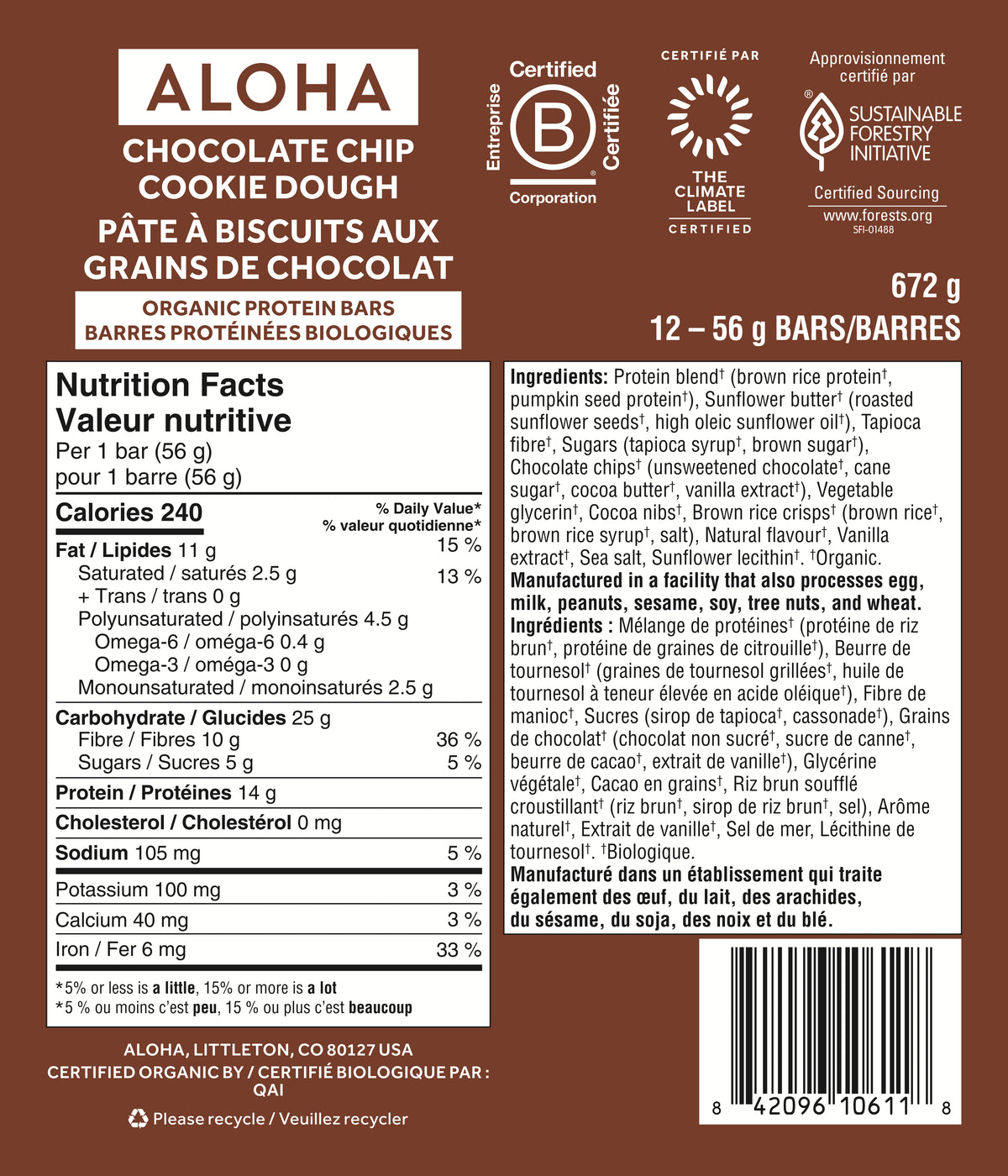 Chocolate Chip Cookie Dough - Protein Bars (CAD) - Clean Energy, Deliciously Made O9