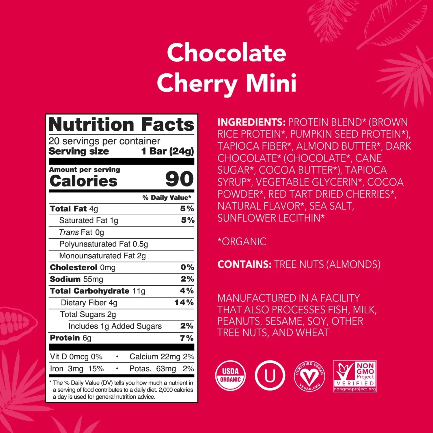 Chocolate Cherry - Mini Bars - Clean Energy, Deliciously Made