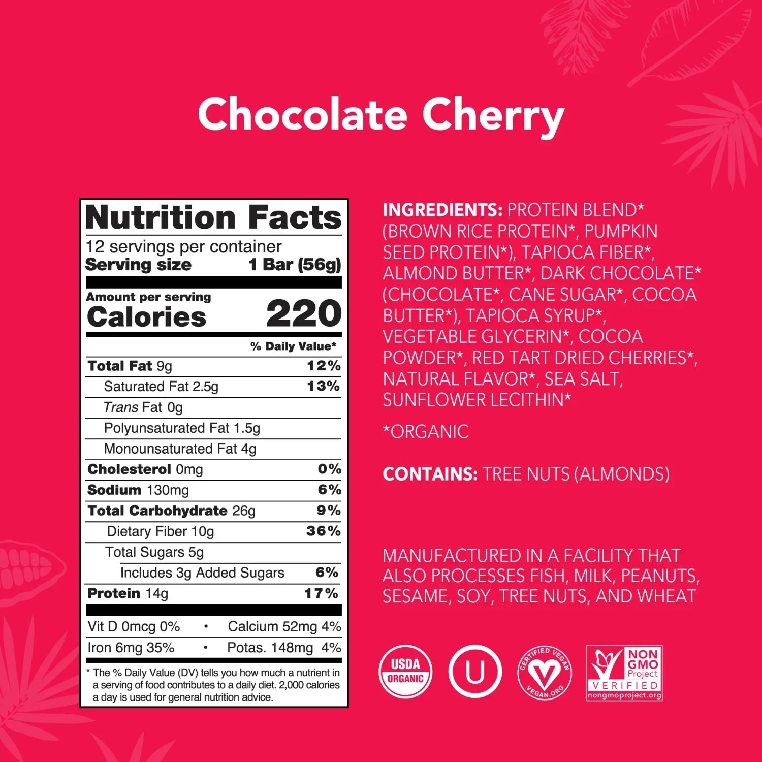 Chocolate Cherry - Protein Bars - A Better Snack for Every Day