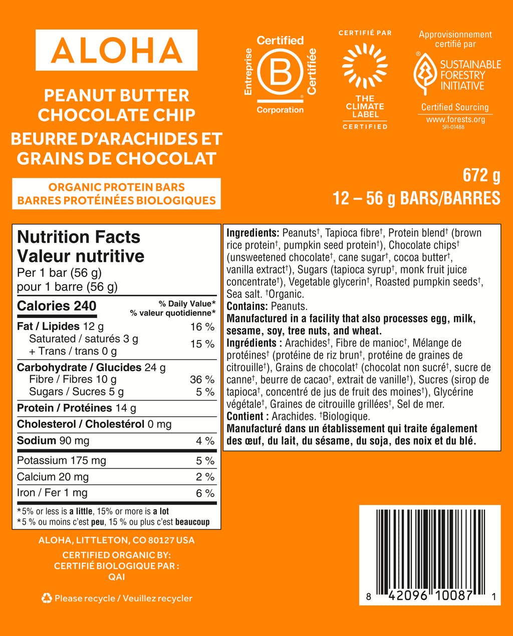 Peanut Butter Chocolate Chip - Protein Bars (CAD) - Protein-Packed and Ready to Go