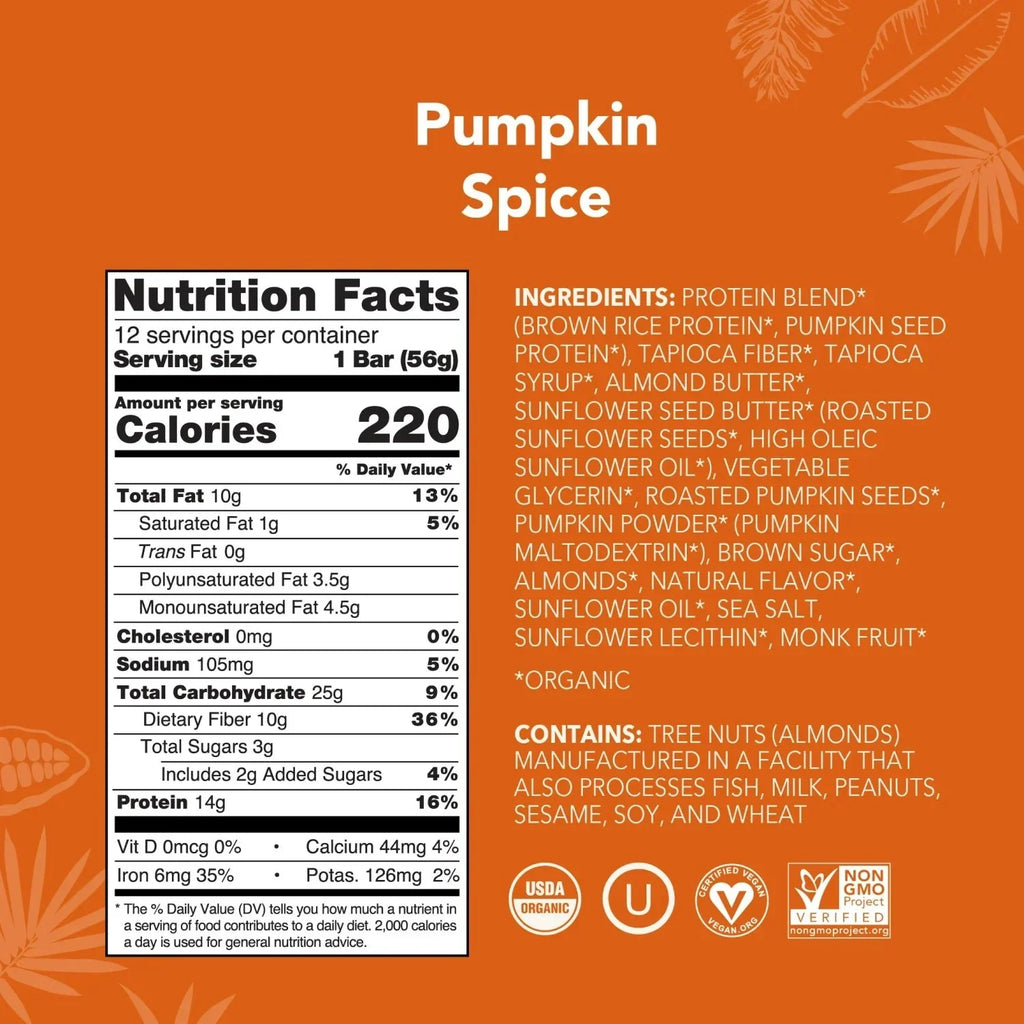 Pumpkin Spice - Protein Bars - Protein-Packed and Ready to Go