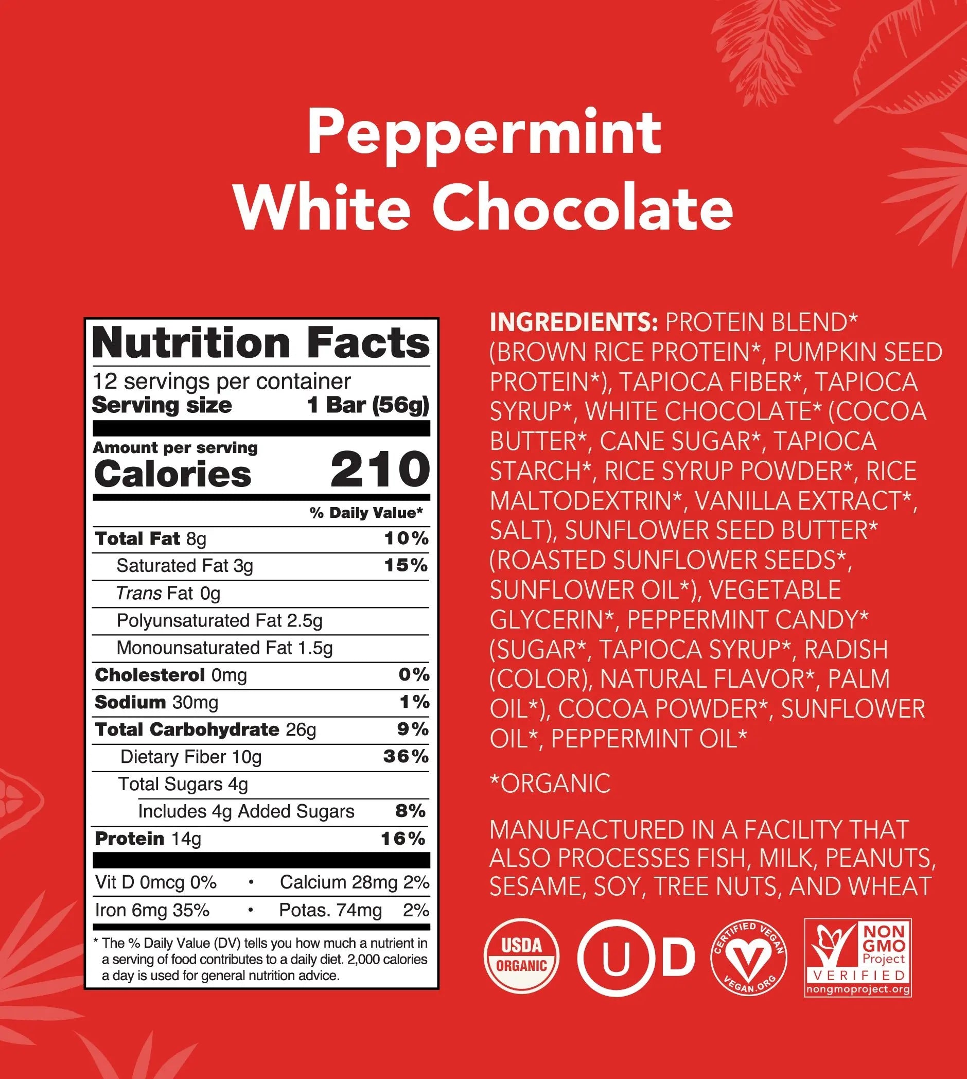Peppermint White Chocolate - Protein Bars - A Better Snack for Every Day