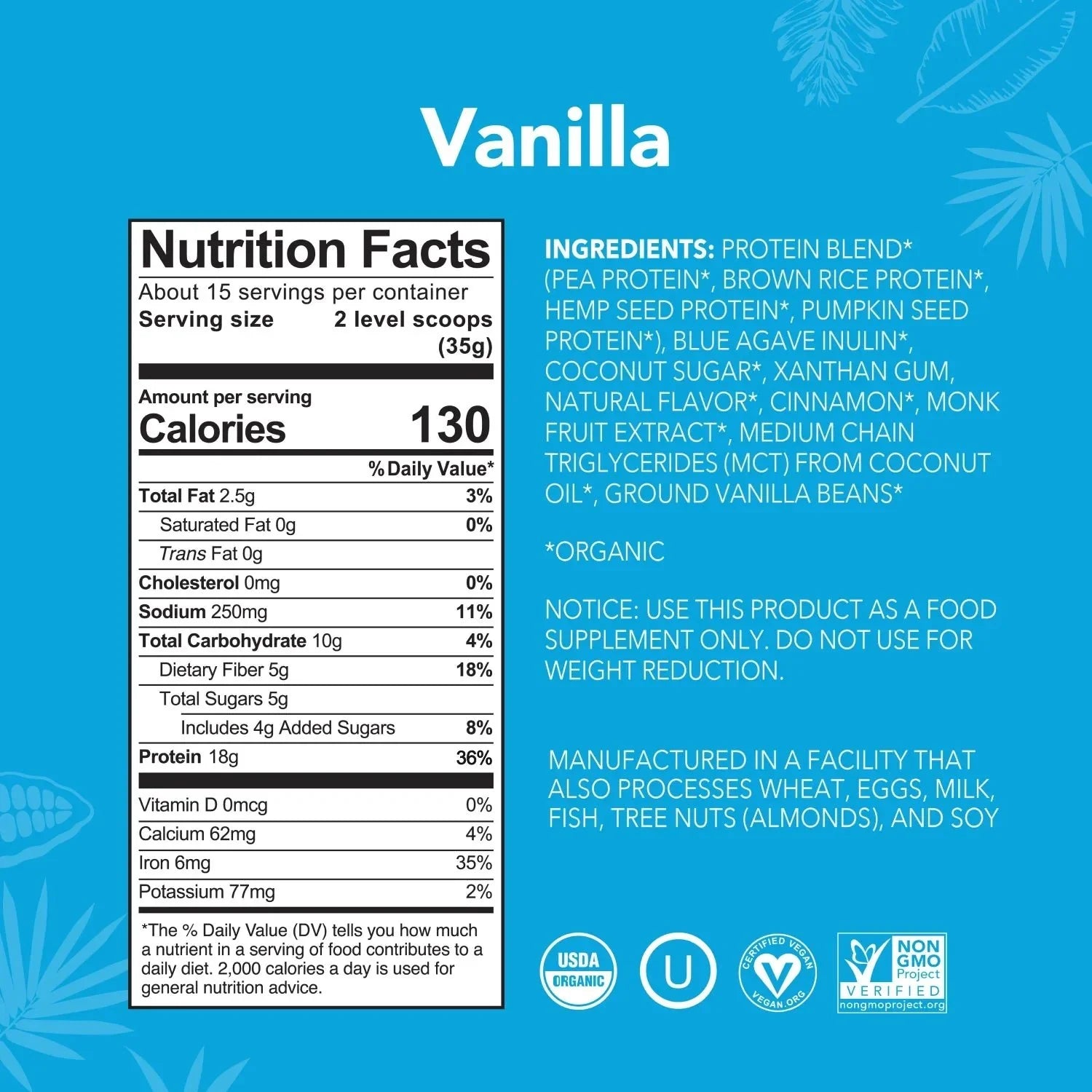 Vanilla - Protein Powder - Plant-Based Fuel for Busy Days