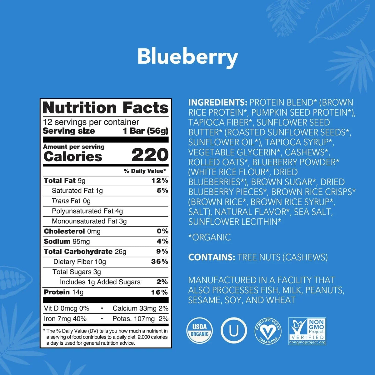 Blueberry - Protein Bars - Feel-Good Fuel for Any Routine U6